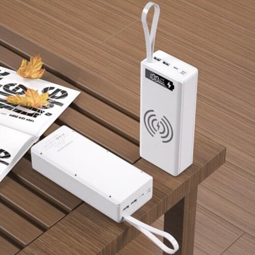 Detachable LCD Display DIY 16x18650 Battery Case Power Bank Shell External Box without Battery 5W Wireless Charging Box