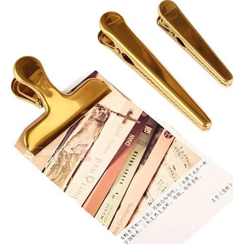 Nordic Fromthenon Vintage Binder Clip Metal Planner Clips Gold Color Clamp Home Office Decorative Supplies School Stationery