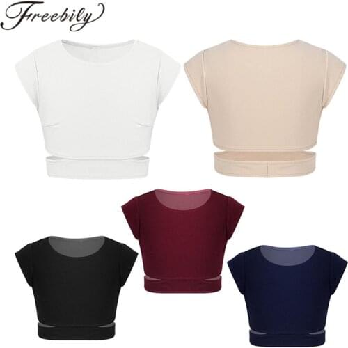 Girls Tanks Tops Summer Workout Running Vest Cap Sleeves Cutout Waist Teen Girls Kids Underwear Bra Tops Ballet Dance Crop Top