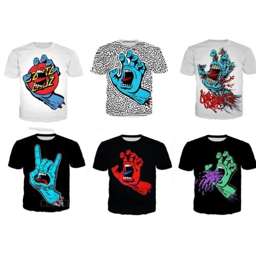 Spring T-Shirt Santa cruz Screaming Hand Casual Short High Street Print Big man Tee