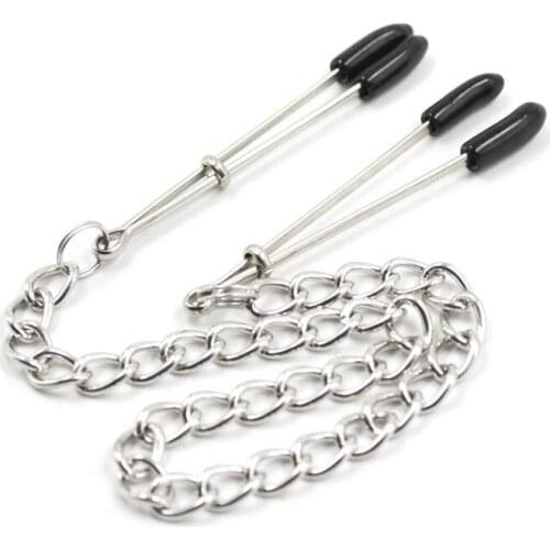 High Quality Nipple Clamps With Metal Chain Clips Nipples Labia Clips Clit Clamp Bodnage Fetish Sex Toys For Couple Adult Games