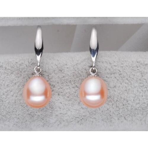 Charming pair of south sea 11-12mm baroque gold pink pearl earring925s