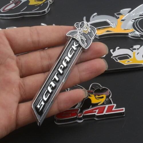 1X Custom Bee SRT/SCATPACK Mark Badge Decal Metal Car Body Sticker For Dodge Jeep Caliber Avenger Charger SRT Dart 6.4L SCATPACK