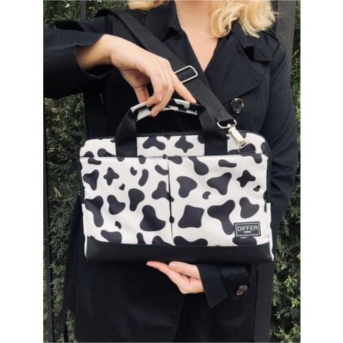 13.3 '' Inch, Cow Pattern, Shoulder Strap And Diagonal Notebook Laptop Macbook Briefcase dfr190