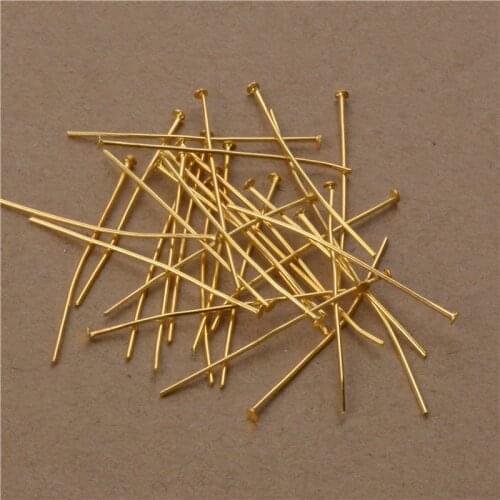 200pcs 40mm 50mm Flat Head Pins Silver Gold Brass Copper Tone Supplies For Jewelry Making Diy Accessories Wholesale