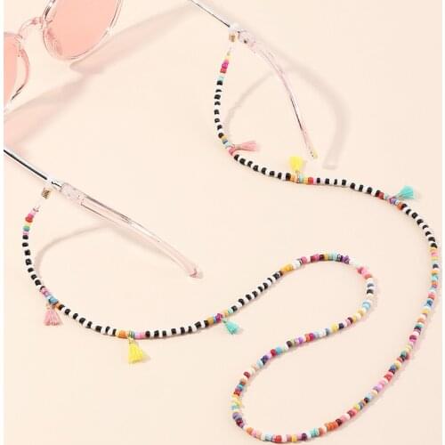 2020 Bohemian Eyeglasses Chain Colorful Rice Beads Eyeglasses Chain Fashion Non-Slip Tassel glasses strap holder Accessories