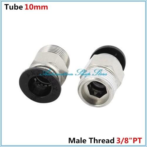 5pcs 3/8" PT Male Thread 10mm Push In Joint Pneumatic Connector Quick Fittings PC10-03