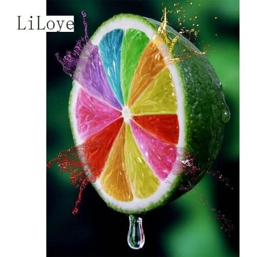 LI LOYE Diamond Mosaic DIY Diamond Embroidery Seven Colored oranges 5D square paste full cross stitch kit painting Decor FZ240