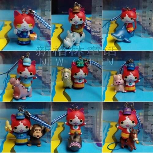 Bandai Genuine Gashapon Toys Yo-kai Watch Zoo Animal Series JIBANYAN 24 Kinds Cute Action Figure Ornaments Toys Phone Charms