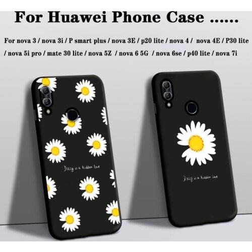 Phone Case For Huawei nova 3 3i 4 4e 3e psmart plus Cover Silicon mate 30 p40 p20/p30 lite nova 6 Case Rose Flower Floral Cover