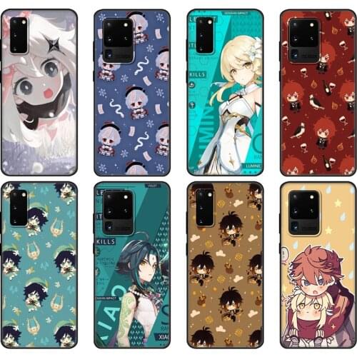Black tpu Case For Samsung galaxy S20 /S20 PLUS/S20 ultra/S20+ /S20FE back cover Genshin impact