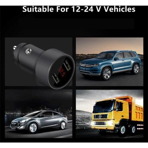 Dual USB Fast Car Charger 2 Port LCD Display 12-24V Cigarette Socket Lighter FOR Haima 3 7 M3 M6 S5 JAC J2 J3 J4 J5 J7 S1 S3