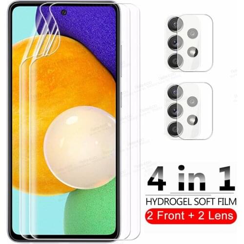 4in1 Hydrogel Film For Samsung Galaxy A52 A72 A32 A22 A12 A21S A02S A51 A71 A31 M51 M21S M31S Camera Screen Protector Not Glass