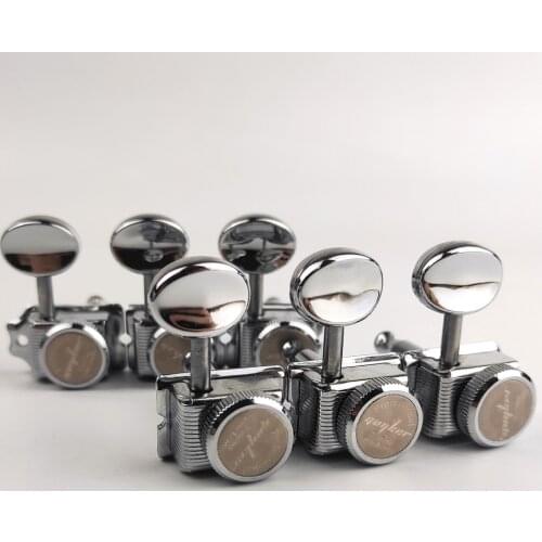 Guyker Vintage Guitar Lock String Tuners (6R) – Locking Tuning Key Pegs Machine Heads Replacement Parts for ST TL Style– Chrome