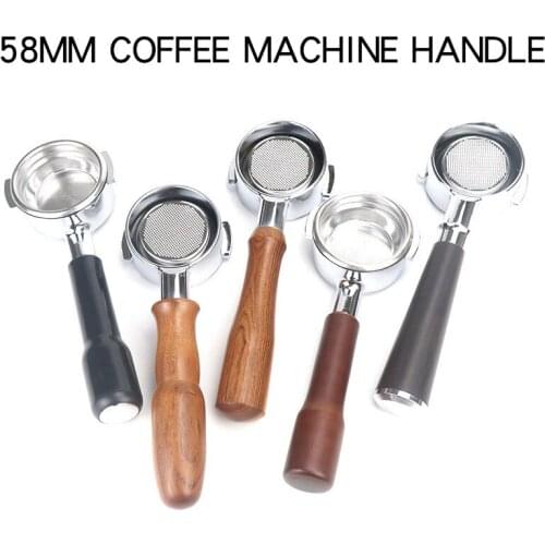 Italian coffee maker refitted bottomless hand red acid branch solid wood handle 58 mm alloy handle E61 coffee accessories