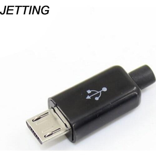 JETTING New 5pcs Black Micro USB 5 Pin Male Plug Socket Connector&Plastic Cover For DIY Connectors