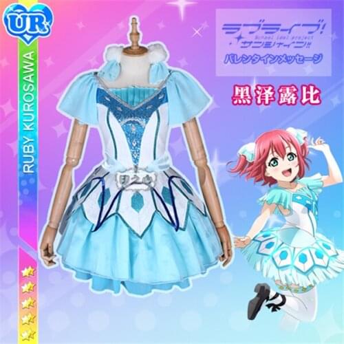 2019 Anime Love Live Sunshine Aqours Water blue new world Dress Ruby Kurosawa Cosplay Costumes Full sets A