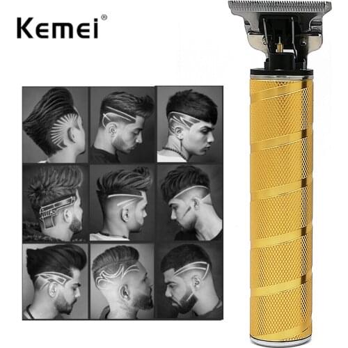 Mini Kemei T9 T-Outliner Skeleton Pro Li Heavy Hitter Cordless Trimmer Men 0mm Baldheaded Hair Clipper Finish Cutting Machine