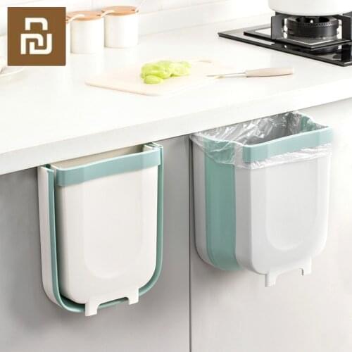 Jordan&Judy Wall Mounted Folding Waste Bin Kitchen Cabinet Door Hanging Trash Bin Garbage Car Trash Can Kitchen Accessories