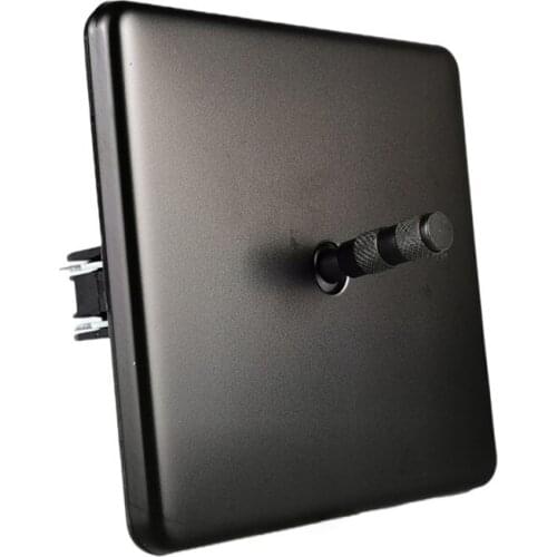 Wall Light Switch 1 Gang 2 Gang 2 Way Black Stainless Steel Panel Toggle Switch Wall USB Outlet EU Socket