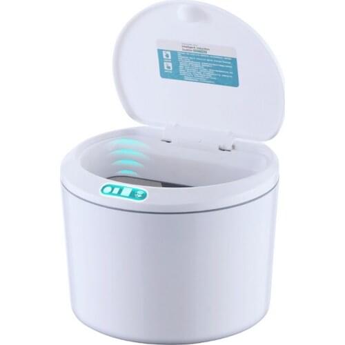 3L Desktop Sensor Trash Can Battery Operated Automatic Mini Waste Basket with Lid for Desk and Vehicle