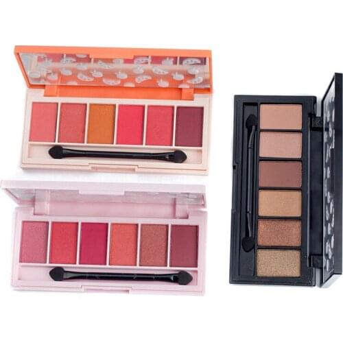 New Eyeshadow Palette 6 Color Shimmer Glitter Makeup Eyeshadows Maquiagem Smoky Shinning Eyes Make Up Cosmetic Tools