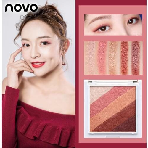 NOVO Brand Shimmer Nude Eyeshadow Makeup 5 Colors Cute Glitter Palette Notebook Eye Shadow Korean Cosmetics Fashion Eye Make Up