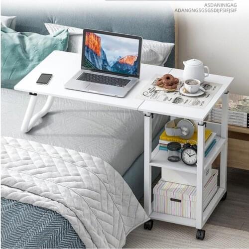 Movable lifting bedside table household computer table student study bed desk bedroom lazy simple small table