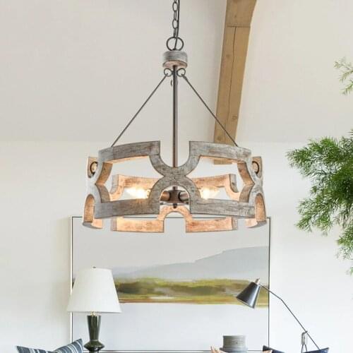 Pendant lights French Country Retro Wood Craft Old Creative Dining Room Living Room Model Room Artist pendant lights