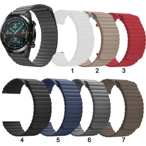20mm 22mm Leather Loop Magnetic Band Strap For Huawei Watch GT 2 42mm 46mm 2e GT2 Pro Honor MagicWatch Replacement strap