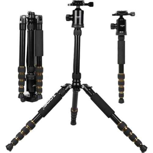 ZOMEI Z699 Magnesium Aluminum Alloy SLR Tripod With Ball Head Compact Reflexed Pocket Travel Monopod For Canon Nikon Sony Camera