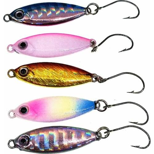 Swolfy 5PCS/lot MINI Jig Fishing Lure 3g/6g Single Hook Artificial Bait Luminous Bait small Fish Fishing Tackle