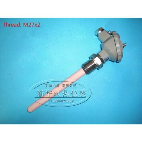 K type thermocouple, WRN-132 corundum tube ceramic tube thermocouple, temperature 1300 degrees Celsius, thread M27*2