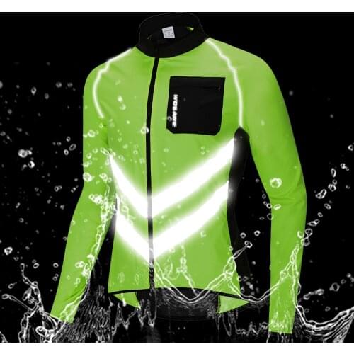 WOSAWE Mens Windbreaker Cycling Jacket Breathable Windproof Reflective Strips Water Resistance Bike Bicycle Sports Raincoat