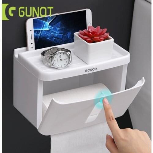 GUNOT Waterproof Toilet Paper Holder Portable Tissue Storage Box Wall Mounted Toilet Paper Dispenser For Bathroom Tissue Holder