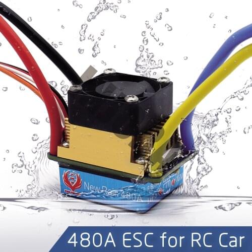480A Waterproof Brushed ESC Speed Controller with 5V/3A BEC for 1/10 RC Crawler SCX10 D90 Traxxas Tamiya HSP RC Car