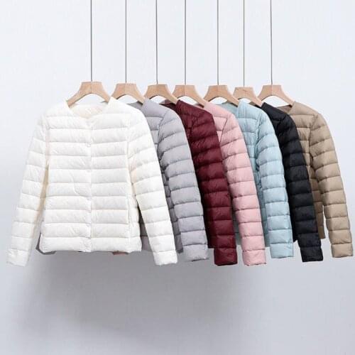 Winter Women Down Coat Ultralight O-neck Duck Down Jacket Portable Female Padded Parkas Casual Puffer Overcoat 2021 New NZ090