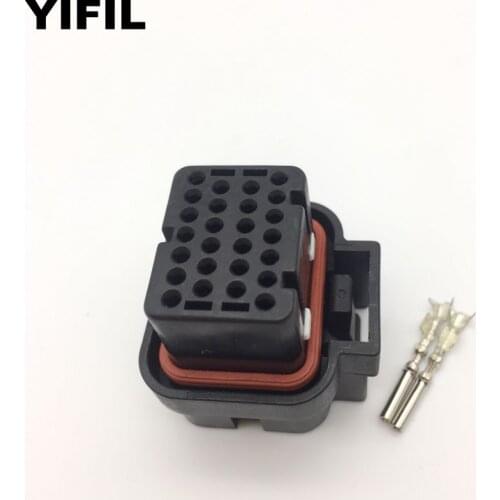 1pcs 26 Pin/Way TE Connectivity AMP Quad Row Upper Lock Sealed Auto ECU Connector Plug With Free Terminal 3-1437290-8