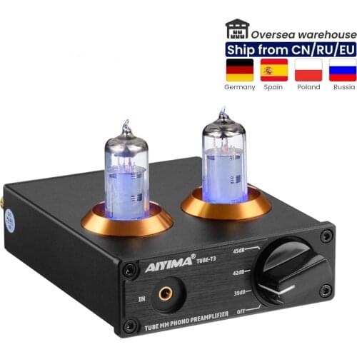 AIYIMA Vacuum Tube MM Phono Turntable Preamplifier HiFi Stereo Phonograph Preamp Amplifier Vinyl Record Player For Home DIY
