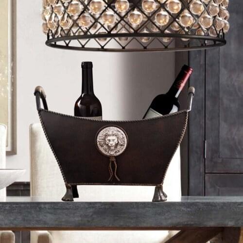 American rustic retro Storage basket handicrafts iron art vintage magazines box bar and cafe home decor office decoration gifts