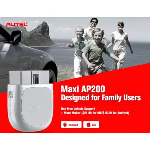 Autel MaxiAP AP200 Bluetooth OBD2 Code Reader Multi-language with Full Systems AutoVIN TPMS IMMO Service for Family User