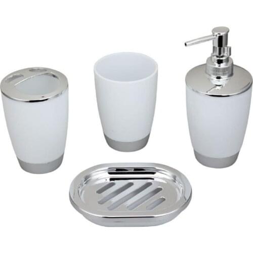 Household Accessories For Bathroom Toothbrush Holder Soap Dispenser Bottle Bath Accessory Set 4pcs/Kit Bathroom Accessories