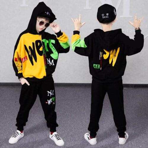 4-13 14 Years Boys Clothing Set Autumn Spring Letter Children Hooded Sports Suits for Boys Clothes School Kids Casual Tracksui
