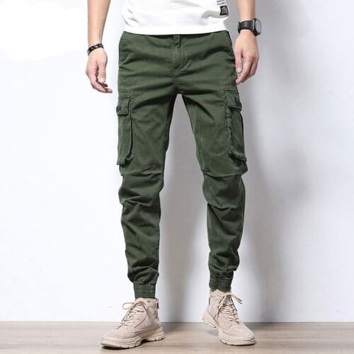 Korean Newly Designer Fashion Men Joggers Pants Multi Pockets Casual Cargo Pants Men Overalls Streetwear Hip Hop Harem Trousers