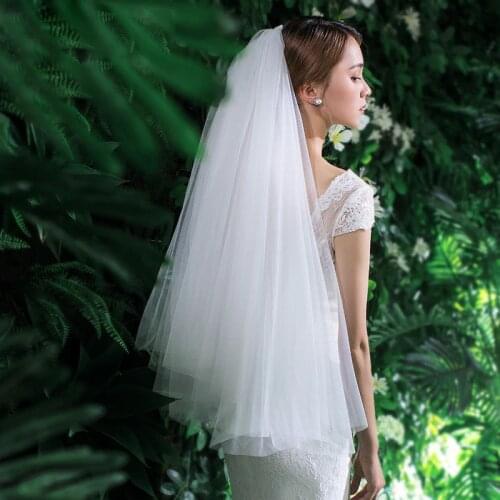 2019 Fashion Tulle Bridal Veil With Comb Short Elbow Length 75cm Wedding Veil White/Ivory