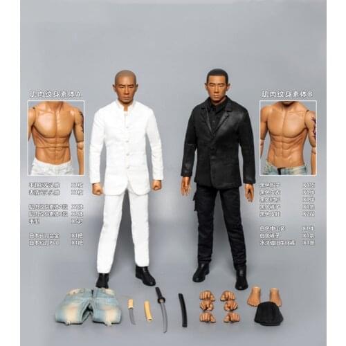 GHZ02 For Collection 1/6 Scale Jordan Chan Action Figure 2 Heads Sculpt 2 Bodies Accessory Model for Fans Holiday Gifts
