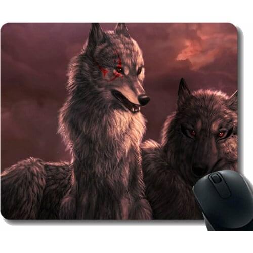 Gaming Mouse Pad Custom,Fantasy wolf watchman Gaming Mousepad Mat