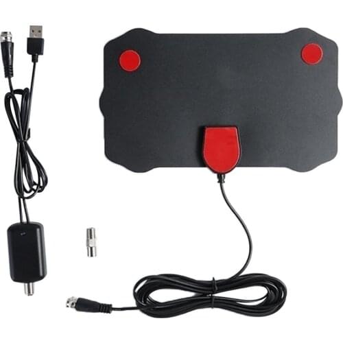 80 Miles Mini Shield Shape HDTV Antenna 4K HD Indoor Digital TV Aerial Signal Amplifier F Male to TV High Indoor TV Antenna