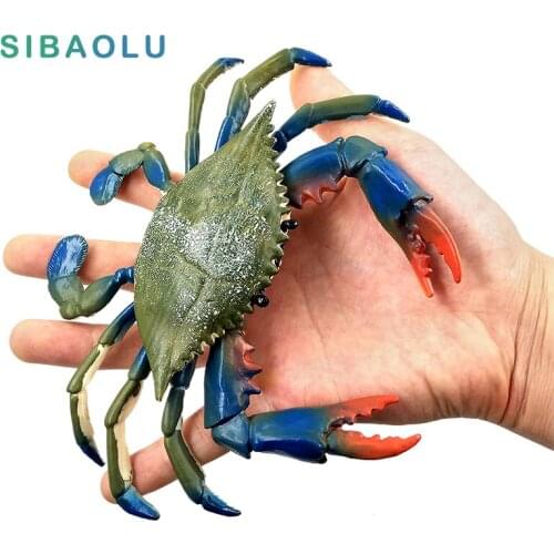 Simulation Crab Figurine Marine Sea Life Animal Model home decor Plastic figure fairy garden decoration accessories PVC statue