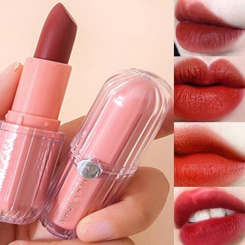 Matte lipstick velvet waterproof long-lasting natural moisturizing Easy to wear lip beauty cosmetics without makeup 6 colors